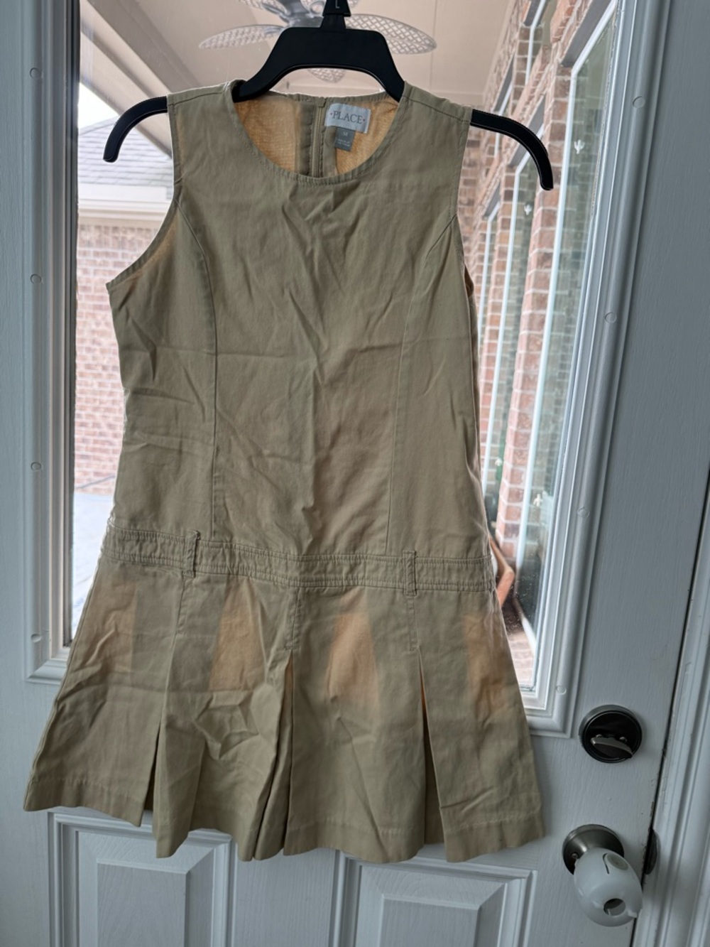 Place Girls' Tan Pleated Casual Dress